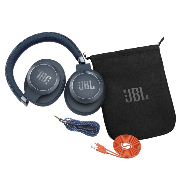 JBL Live 650BTNC - Blue - Wireless Over-Ear Noise-Cancelling Headphones - Detailshot 1 image number null